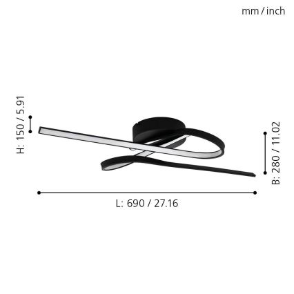 Eglo - LED loftsbelysning LED/21W/230V