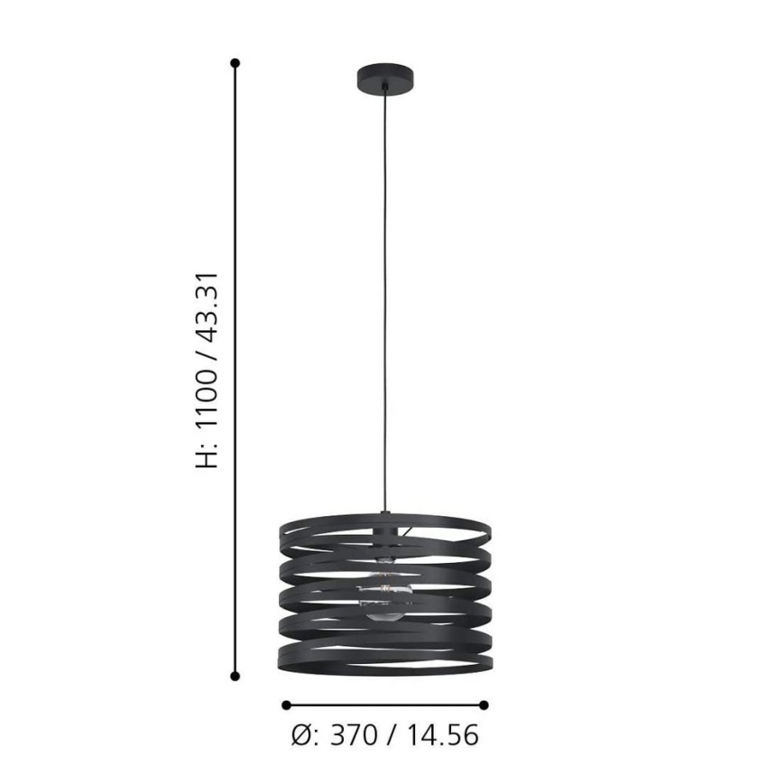Eglo - Lysekrone i en snor 1xE27/40W/230V