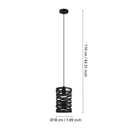 Eglo - Lysekrone i en snor 1xE27/40W/230V