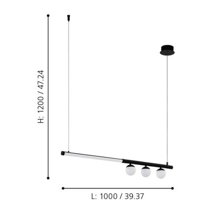 Eglo - LED lysekrone i en snor LED/22W/230V