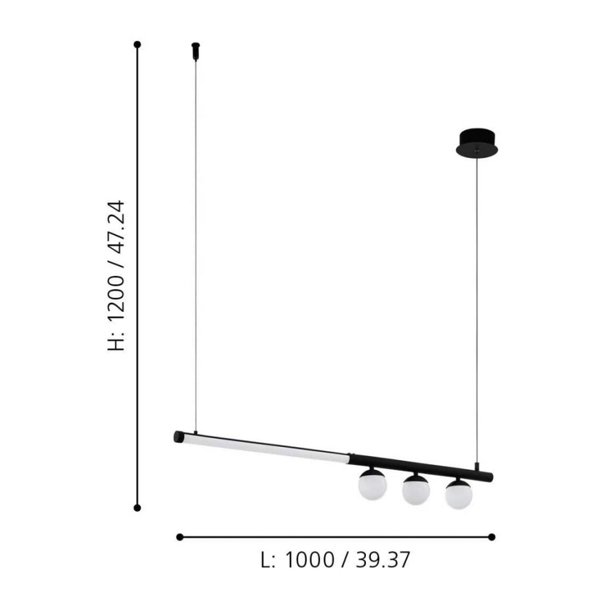Eglo - LED lysekrone i en snor LED/22W/230V