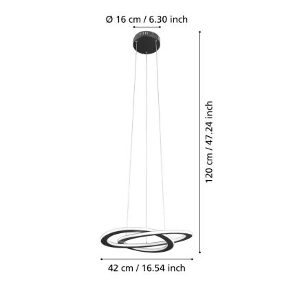 Eglo 99396 - ROLIMARE LED-pendel på kabel LED/35W/230V