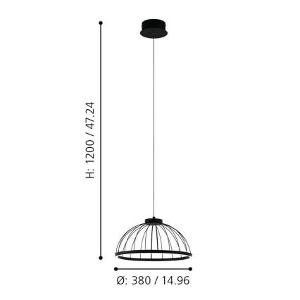 Eglo - LED lysekrone i en snor LED/22W/230V