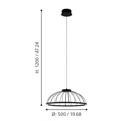 Eglo - LED lysekrone i en snor LED/27W/230V