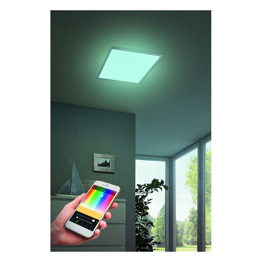 Eglo - LED RGB dæmpbar loftlampe SALOBRENA-C LED/16W/230V 30x30 cm + fjernbetjening