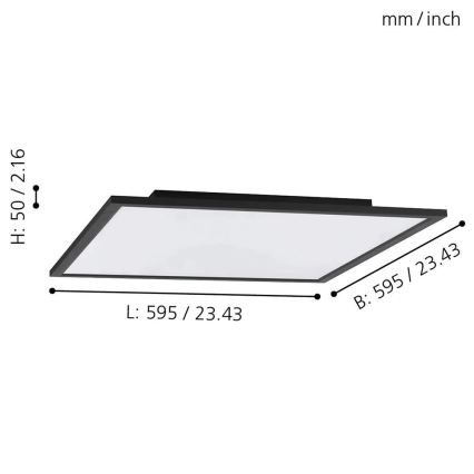 Eglo - LED loftlampe dæmpbar RGB-farver SALOBRENA-C LED/30,5W/230V + fjernbetjening