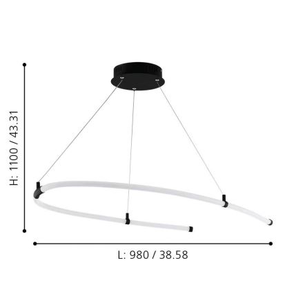 Eglo - LED lysekrone i en snor LED/27W/230V