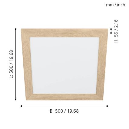 Eglo - LED loftlampe LED/20W/230V 500x500 mm