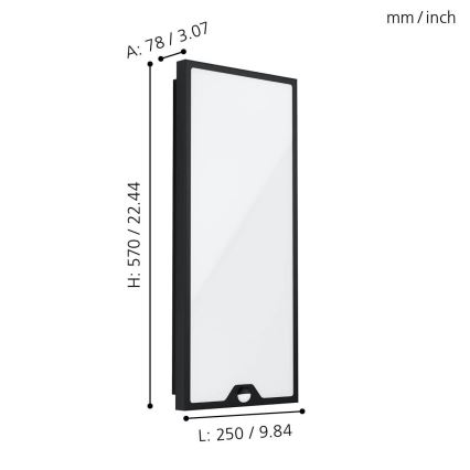 Eglo - Udendørs LED væglampe med sensor  LED/18,5W/230V IP44