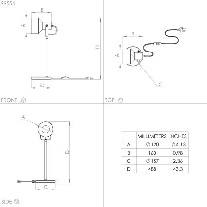 Eglo - Bordlampe 1xE27/28W/230V