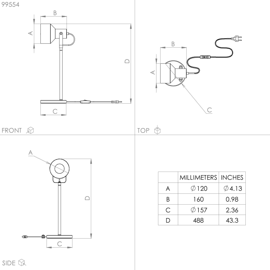Eglo - Bordlampe 1xE27/28W/230V