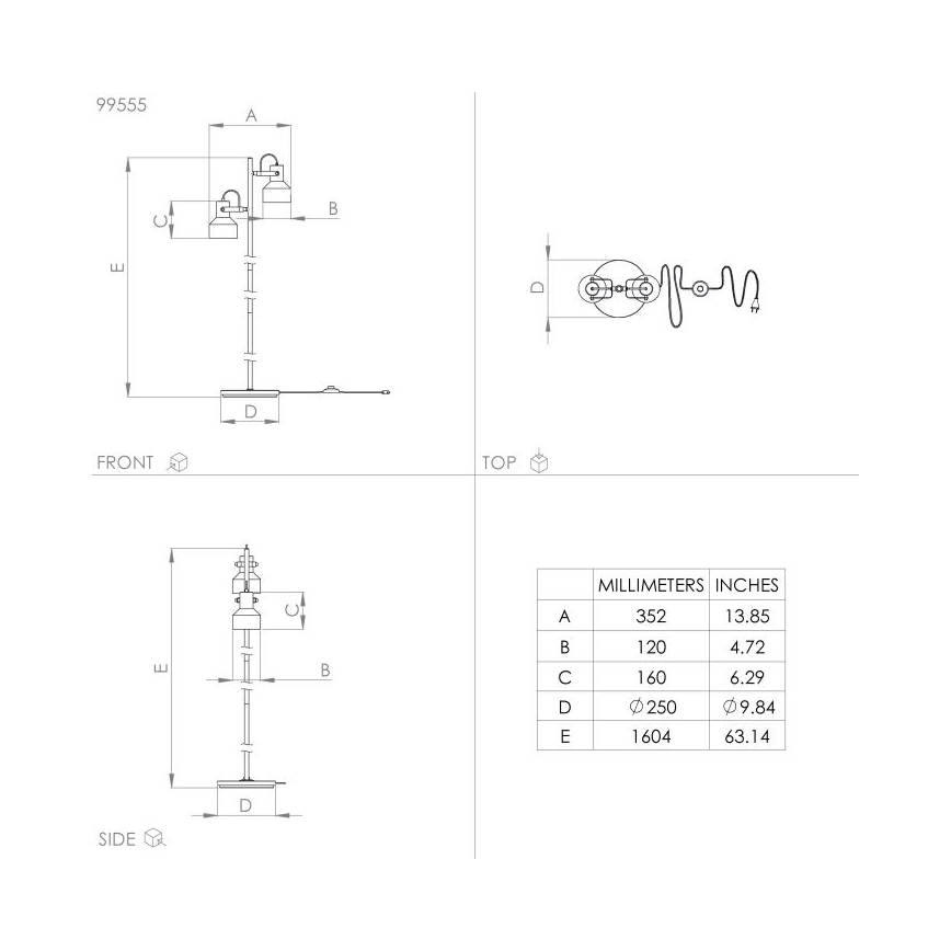 Eglo - Gulvlampe 2xE27/28W/230V