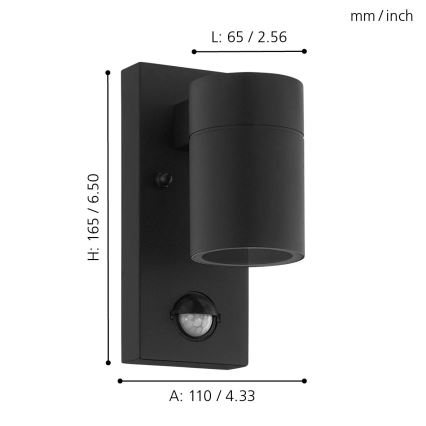 Eglo - Udendørs LED væglampe med sensor 1xGU10/3W/230V IP44