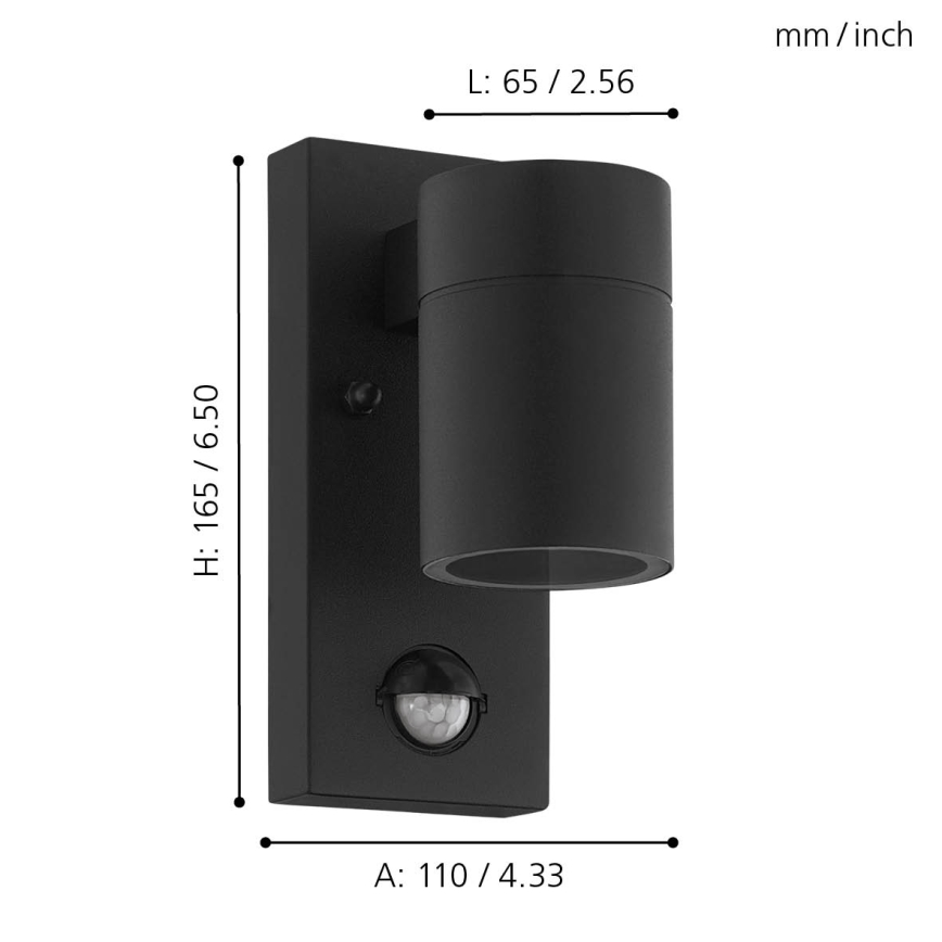 Eglo - Udendørs LED væglampe med sensor 1xGU10/3W/230V IP44