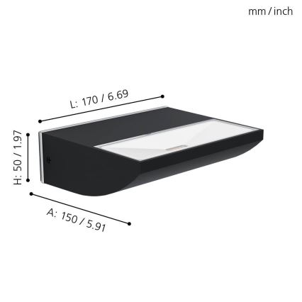 Eglo - Udendørs LED væglampe LED/10,5W/230V IP44