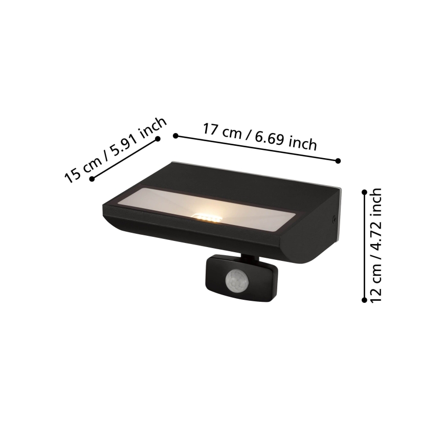Eglo 99579 - LED udendørsarmatur med sensor SORRONARO LED/10,5W/230V IP44
