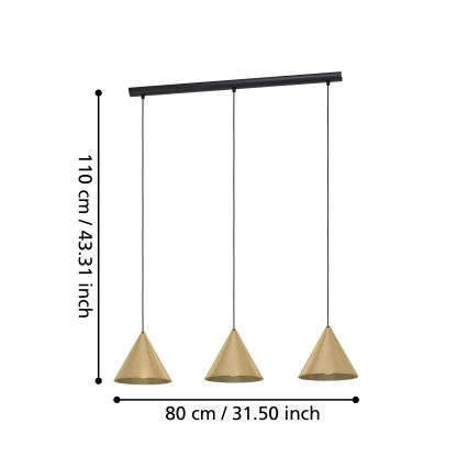 Eglo - Klyngependel 3xE27/40W/230V