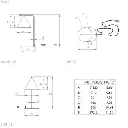 Eglo - Bordlampe 1xE27/40W/230V