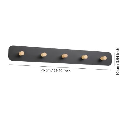 Eglo - Knagerække med LED-lys LED/18W/230V
