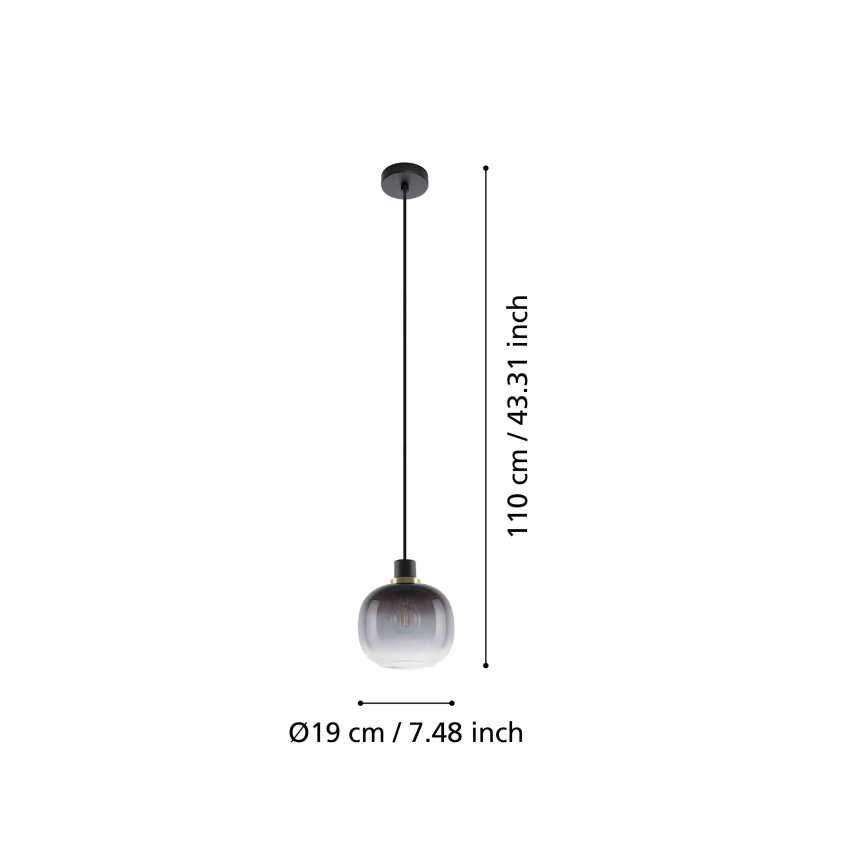 Eglo - Pendel 1xE27/40W/230V grå