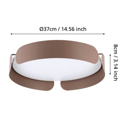 Eglo - LED-loftlampe LED/20W/230V Ø 37 cm brun