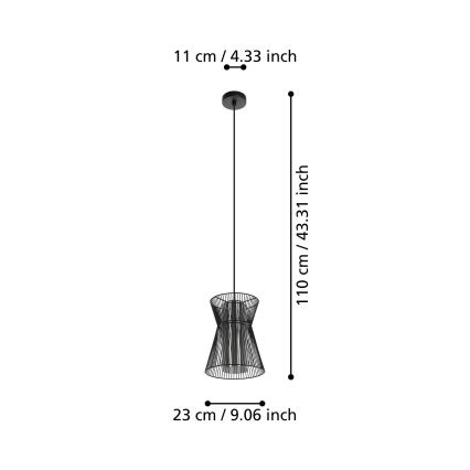 Eglo - Pendel 1xE27/40W/230V sort