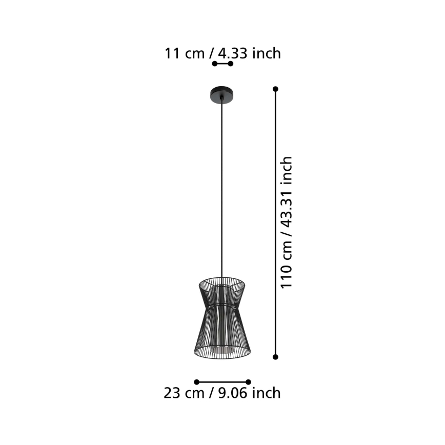 Eglo - Pendel 1xE27/40W/230V sort
