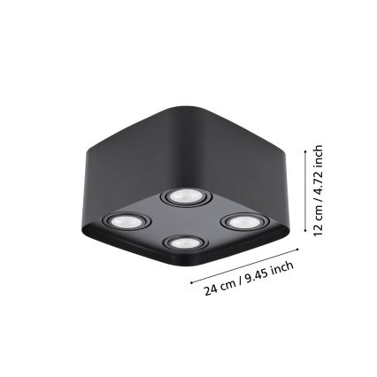 Eglo - LED spotlampe dæmpbar RGBW-farver 4xGU10/5W/230V ZigBee