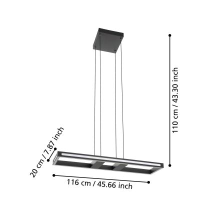 Eglo - LED pendel dæmpbar LED/21W/230V 2700-6500K