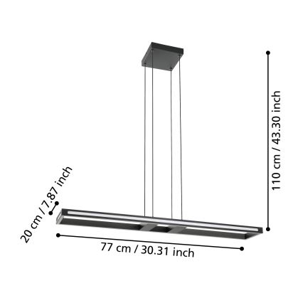 Eglo - LED pendel dæmpbar LED/33W/230V 2700-6500K