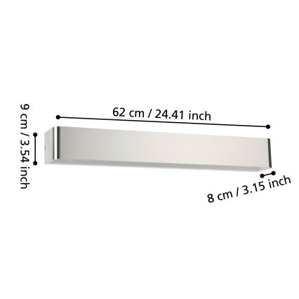 Eglo - LED væglampe til badeværelse LED/26,5W/230V 3000K IP44 mat krom