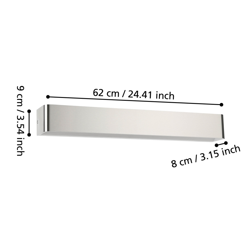 Eglo - LED væglampe til badeværelse LED/26,5W/230V 3000K IP44 mat krom