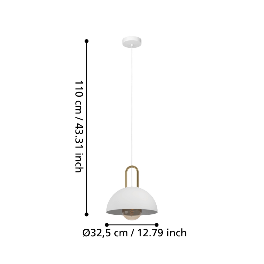 Eglo - Pendel 1xE27/40W/230V hvid