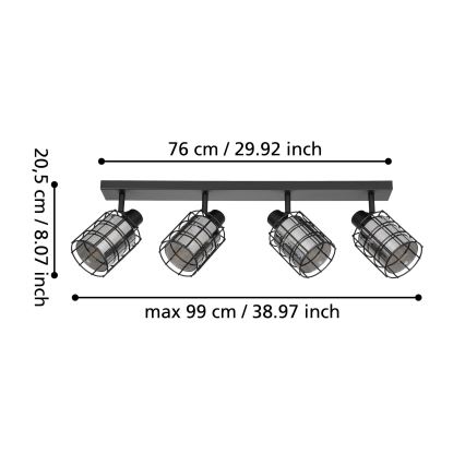 Eglo - Spotlampe 4xE27/40W/230V