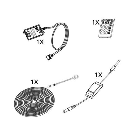 Eglo - LED lysbånd dæmpbart 5 m LED/23W/24/230V 2700-6500K + fjernbetjening