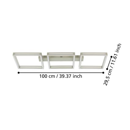 Eglo - LED loftlampe 3xLED/11,2W/230V mat krom
