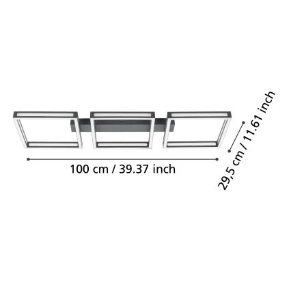 Eglo - LED loftlampe 3xLED/11,2W/230V sort