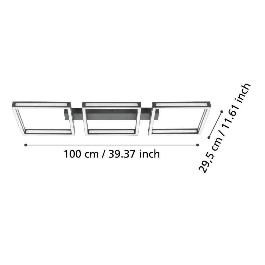 Eglo - LED loftlampe 3xLED/11,2W/230V sort