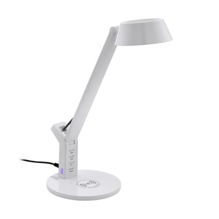 Eglo - LED bordlampe m. touch-funktion og trådløs opladning dæmpbar LED/4,8W/230V hvid