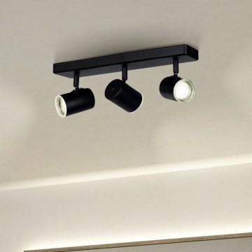 Eglo - Badeværelsesspot 3xGU10/5W/230V IP44 sort