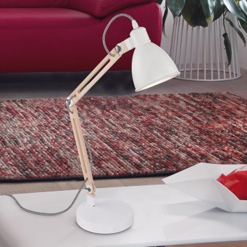 Eglo - Bordlampe 1xE14/28W/230V hvid - FSC certificeret