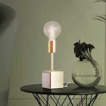 Eglo - Bordlampe 1xE27/40W/230V guldfarvet/hvid marmor