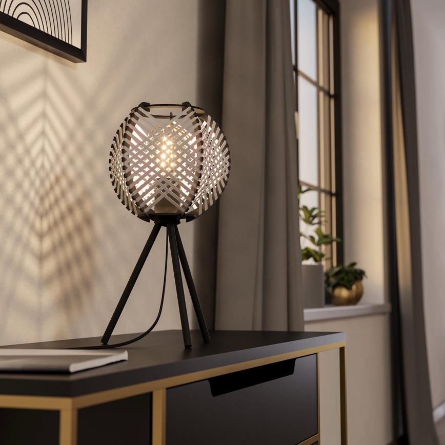 Eglo - Bordlampe 1xE27/40W/230V hvid/sort