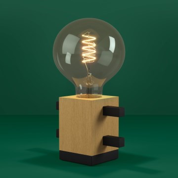 Eglo - Bordlampe 1xE27/40W/230V sort/brun
