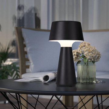 Eglo - Dæmpbar genopladelig udendørs LED-bordlampe LED/3W/5V 2200/3000/4000K 2000 mAh IP44 sort