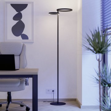 Eglo - Dæmpbar LED-gulvlampe LED/16W/230V + LED/12W, sort