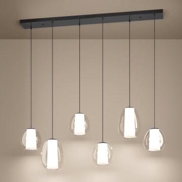 Eglo - Dæmpbar LED-lysekrone på wire 2xLED/7W/230V + 4xLED/5,5W + 6xLED/1,6W 2200-6500K sort krom