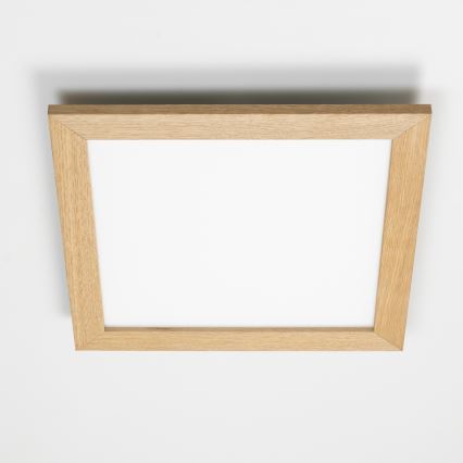 Eglo - LED RGB dæmpbart påbygningspanel SALOBRENA-C WOOD LED/40W/230V 2700-6500K 49,5x49,5 cm brun + fjernbetjening