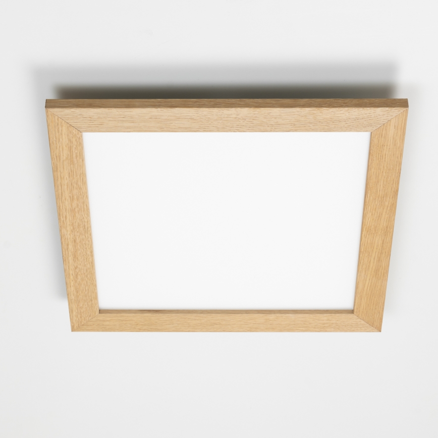 Eglo - LED RGB dæmpbart påbygningspanel SALOBRENA-C WOOD LED/40W/230V 2700-6500K 49,5x49,5 cm brun + fjernbetjening