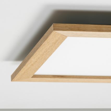 Eglo - LED RGB dæmpbart påbygningspanel SALOBRENA-C WOOD LED/40W/230V 2700-6500K 49,5x49,5 cm brun + fjernbetjening